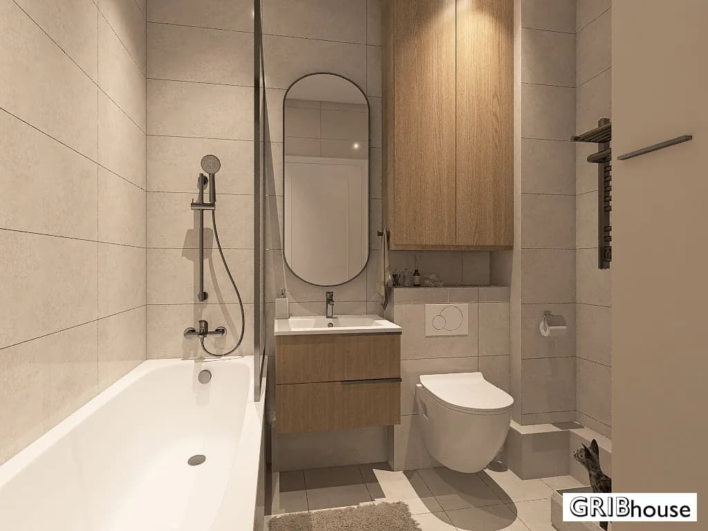 Квартира студента, 50.3 м² — дизайн-проект студии ГРИБ